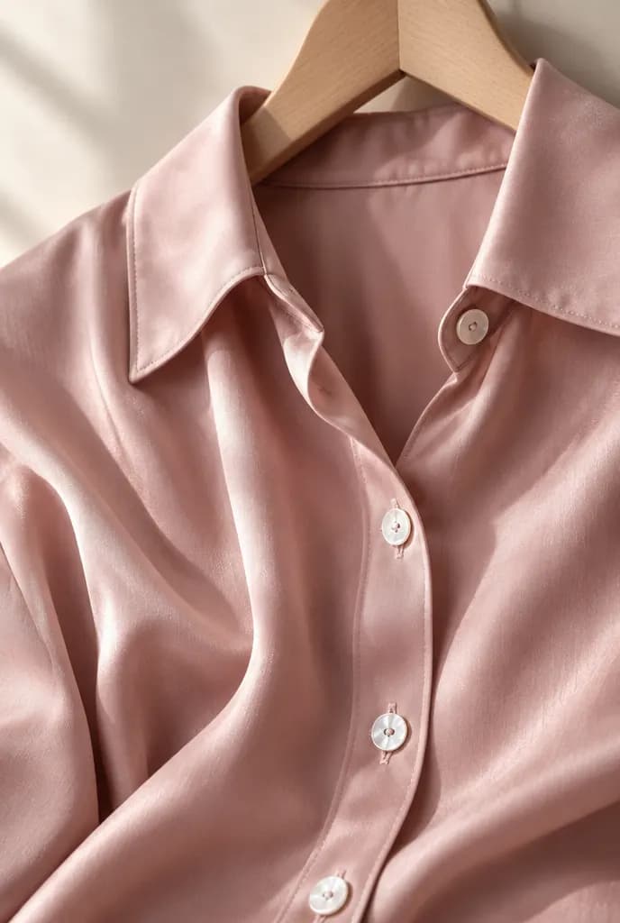 Blouse de soie rose aux boutons de nacre